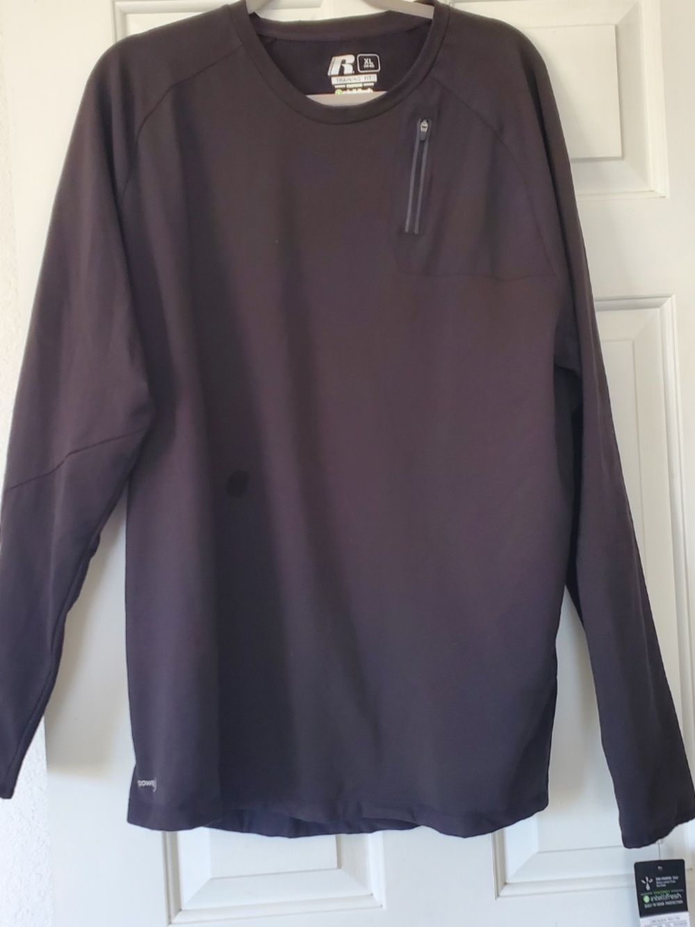 Russell Dri-Power 360 Black on Black Long Sleeve Shirt XL NEW